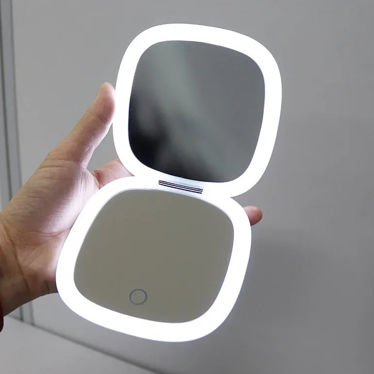 Miroir de Maquillage de Voyage LED – 1X/10X