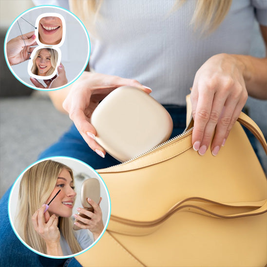 Miroir de Maquillage de Voyage LED – 1X/10X
