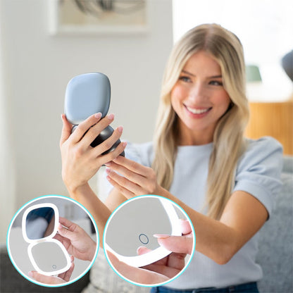 Miroir de Maquillage de Voyage LED – 1X/10X